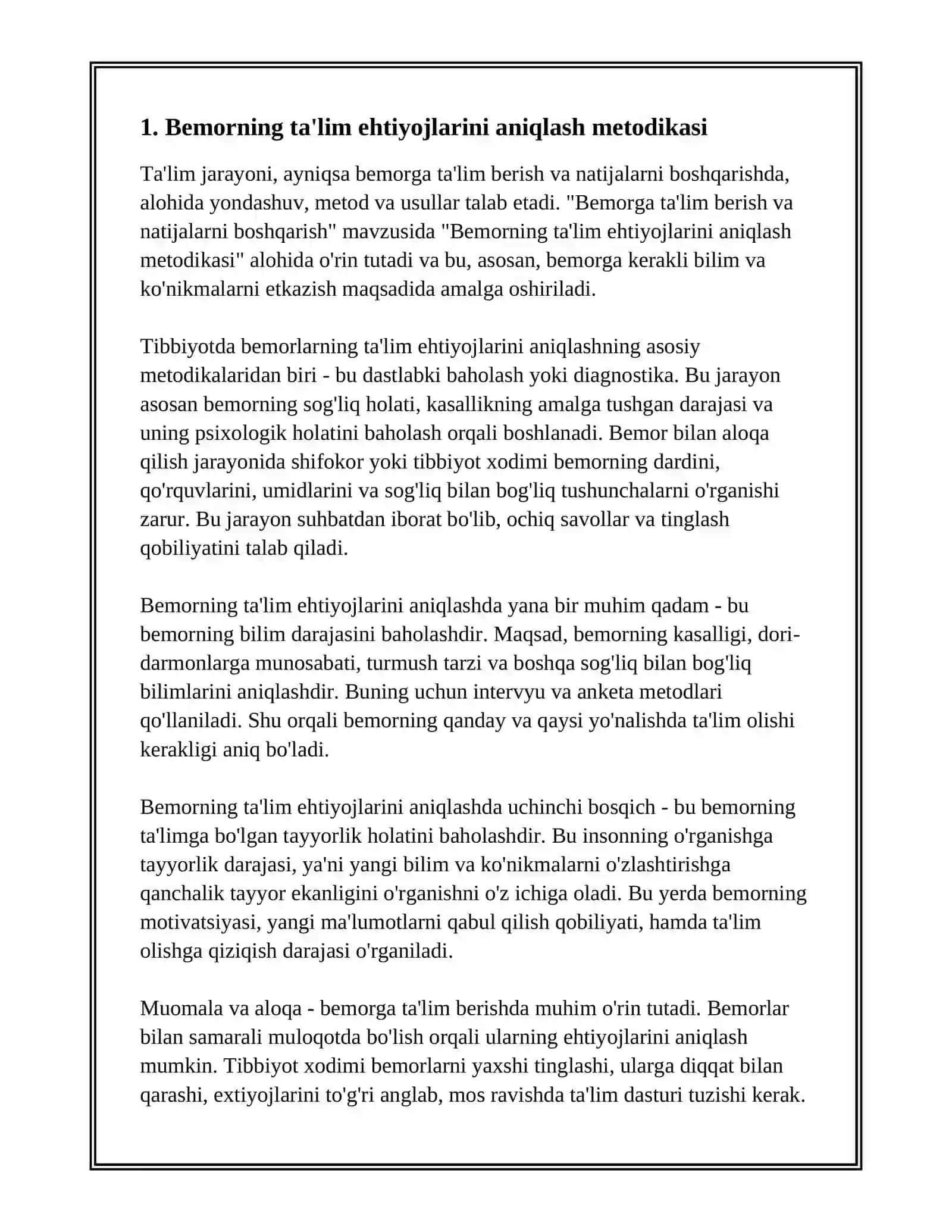 BEMORGA TALIM BERISH VA NATIJALARNI BOSHQARISH 3