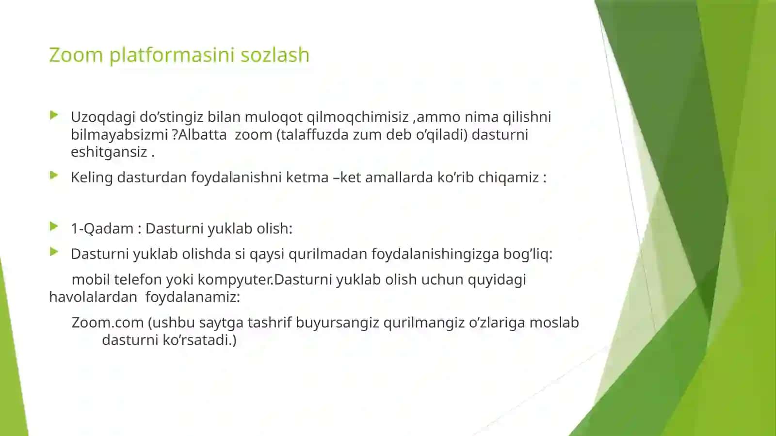 Zoom platformasini sozlash 3