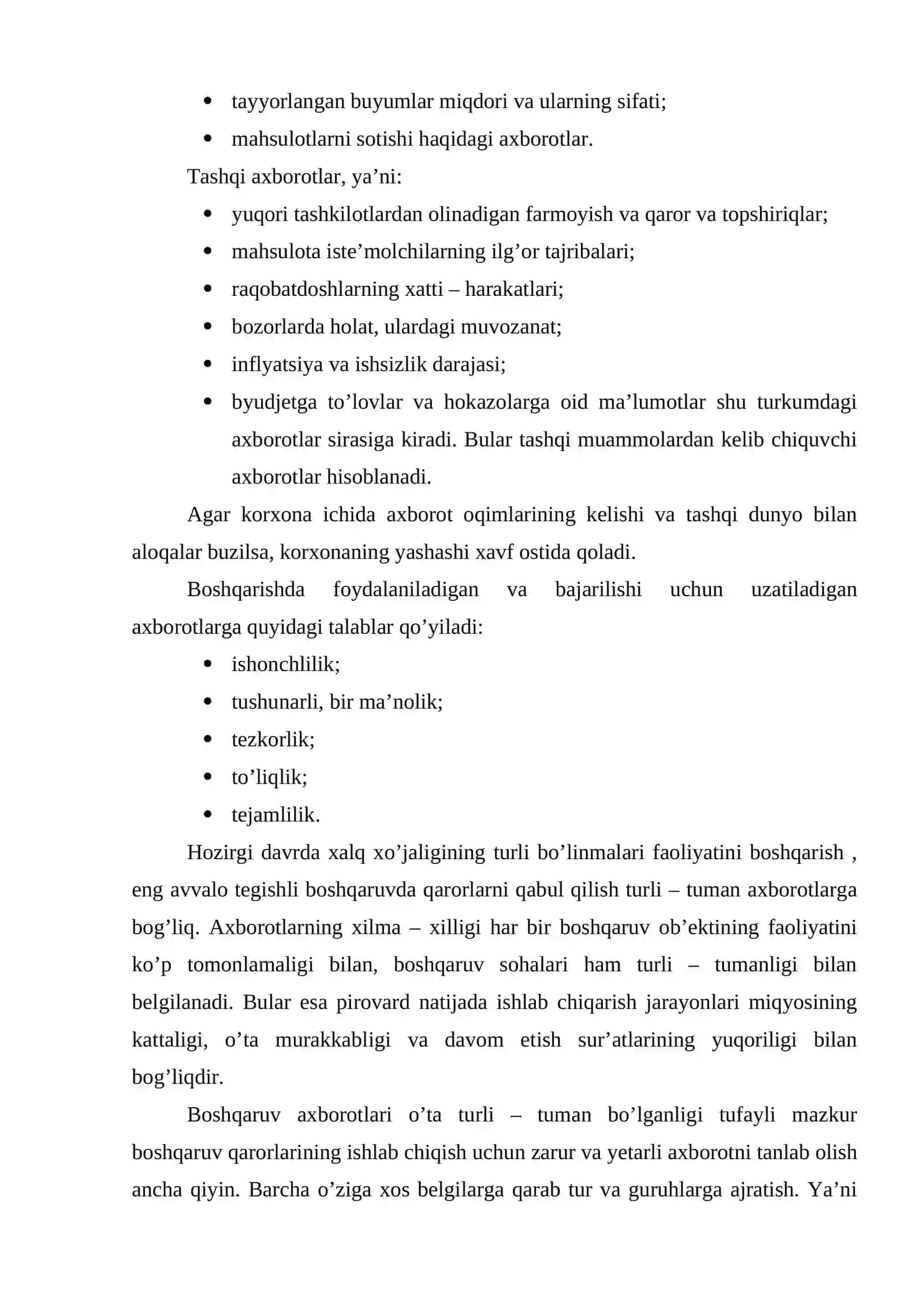 Axborot tizimi va uni boshqaruvdagi zarurati 3