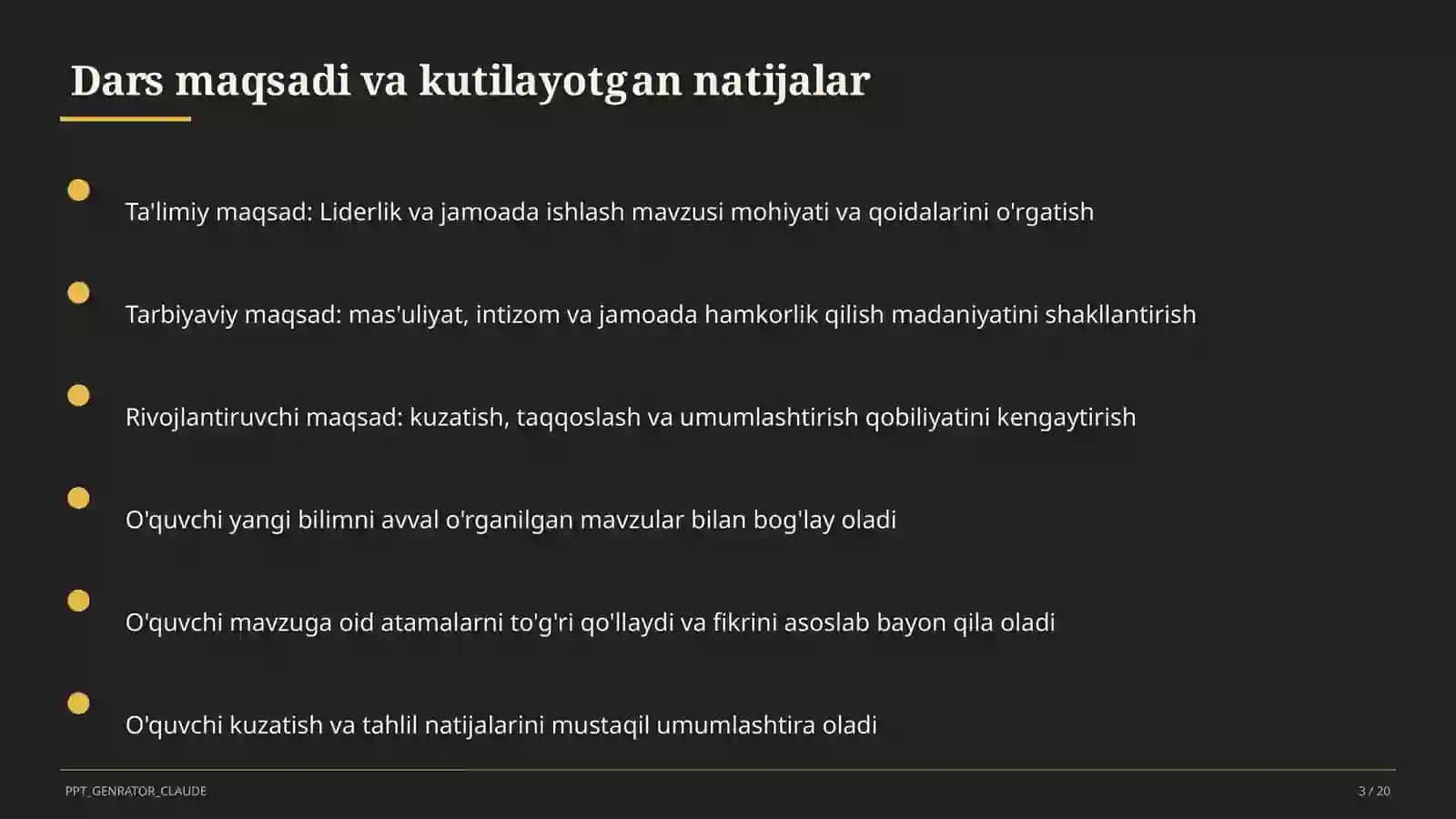 Liderlik va jamoada ishlash (11-sinf) 3