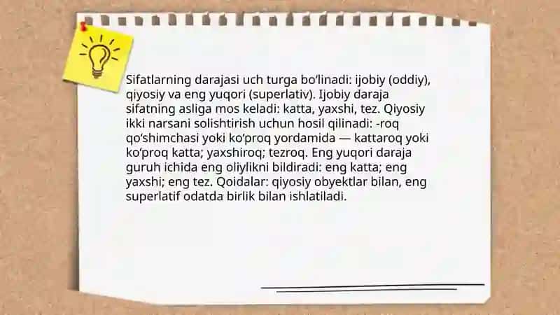 Sifatlarning darajasi 3