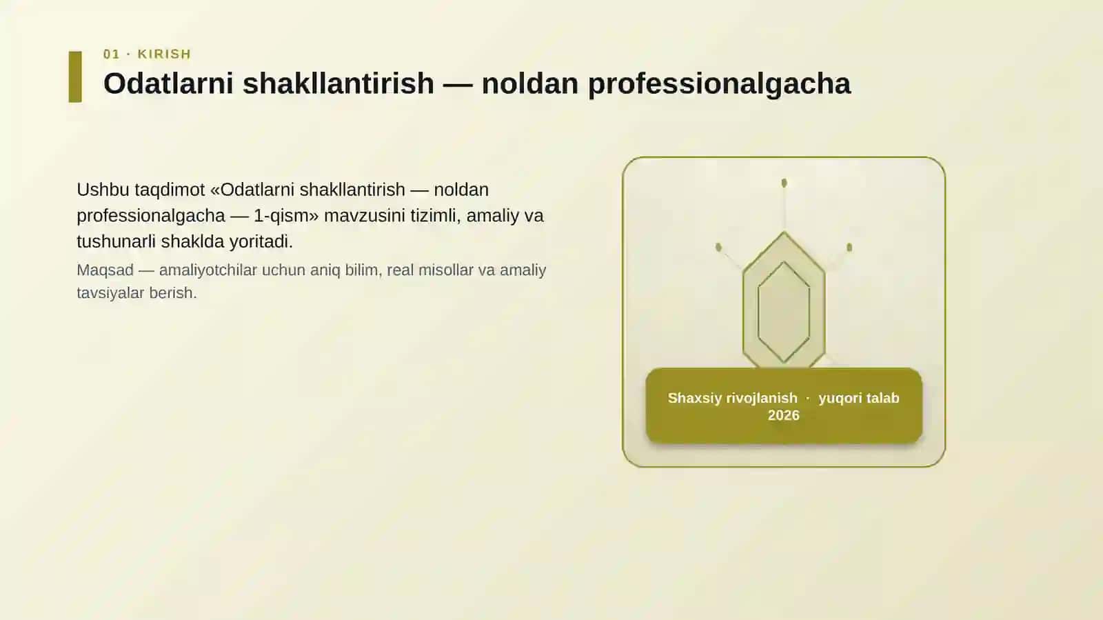 Odatlarni shakllantirish — noldan professionalgacha — 1-qism 3