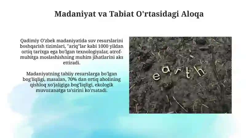 Atrof-muhit antropologiyasi: inson va atrof-muhit o'rtasidagi o'zaro munosabatlar 3