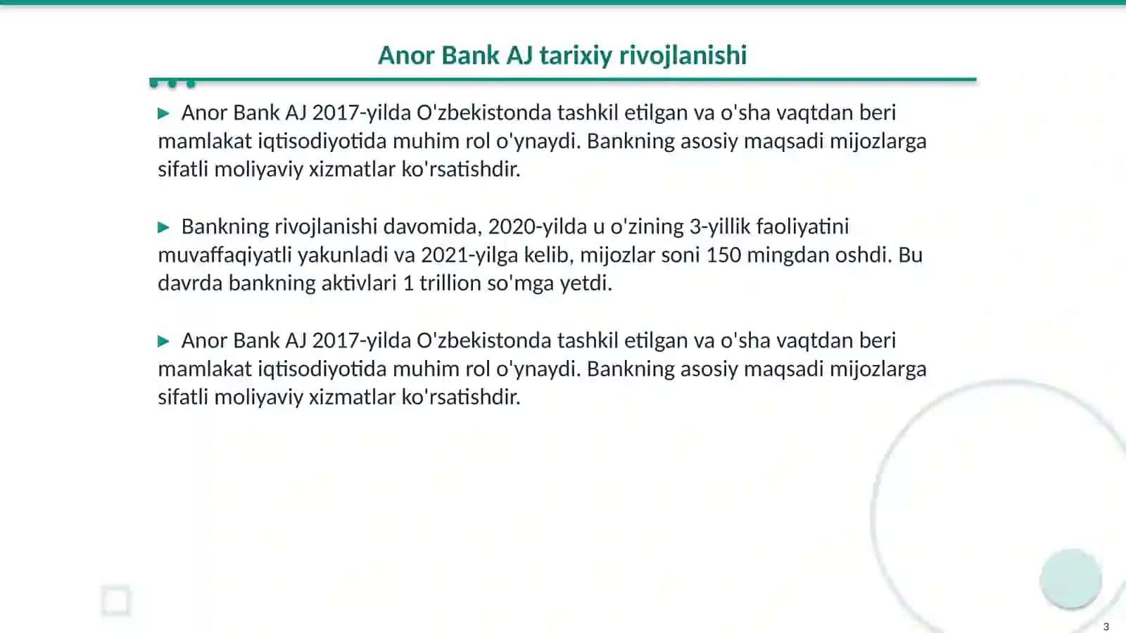 Anor Bank AJ 3