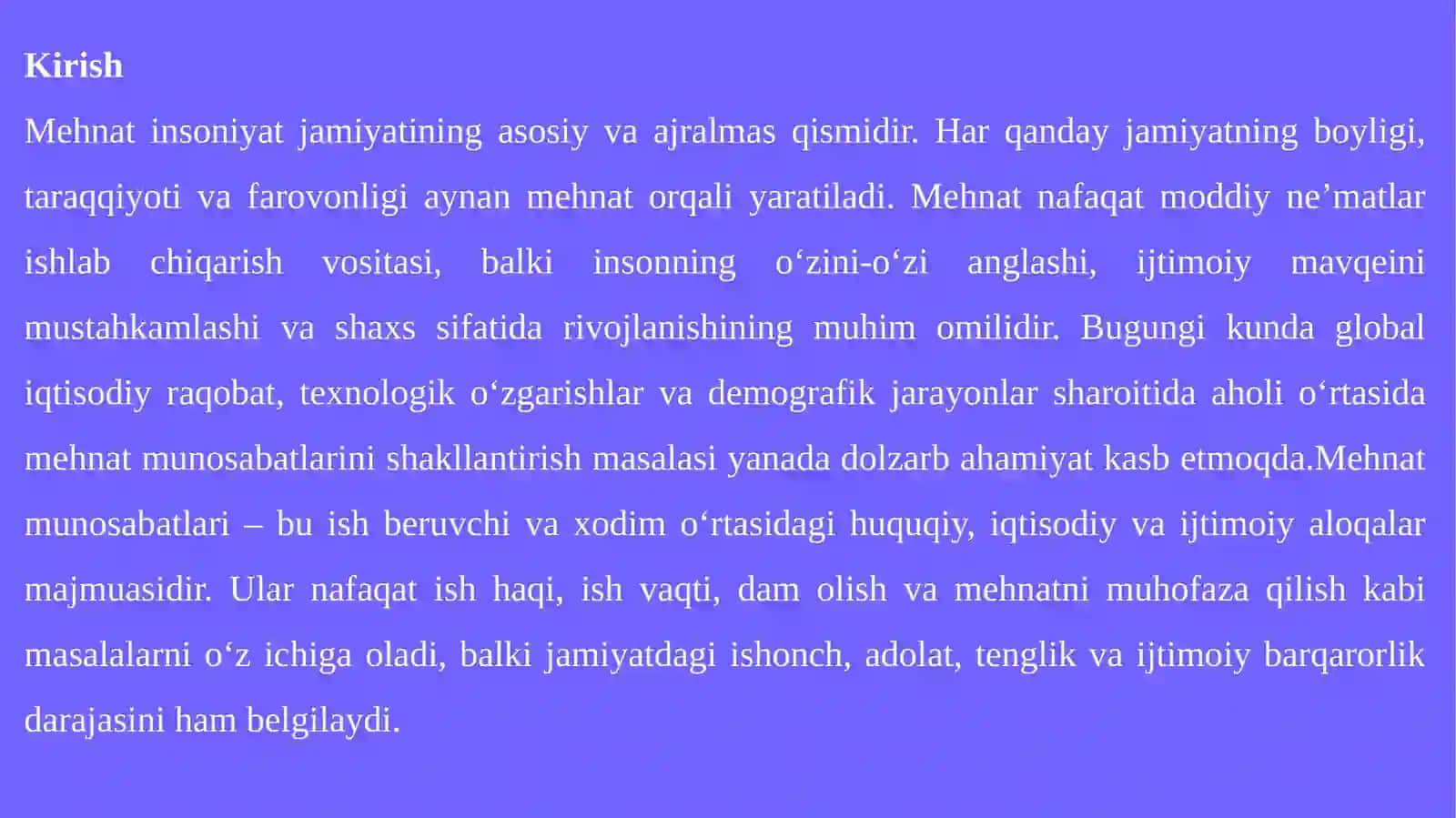Aholi o‘rtasida mehnat munosabatlarini shakllantirish. 3