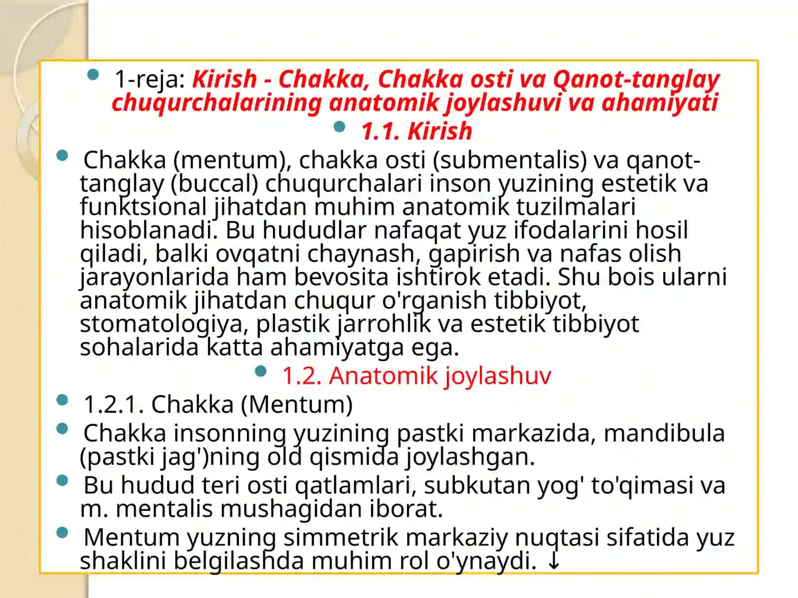 Chakka, Chakka osti va qanot-tanglay chuqurchalarining anatomik xususiyatlari 3