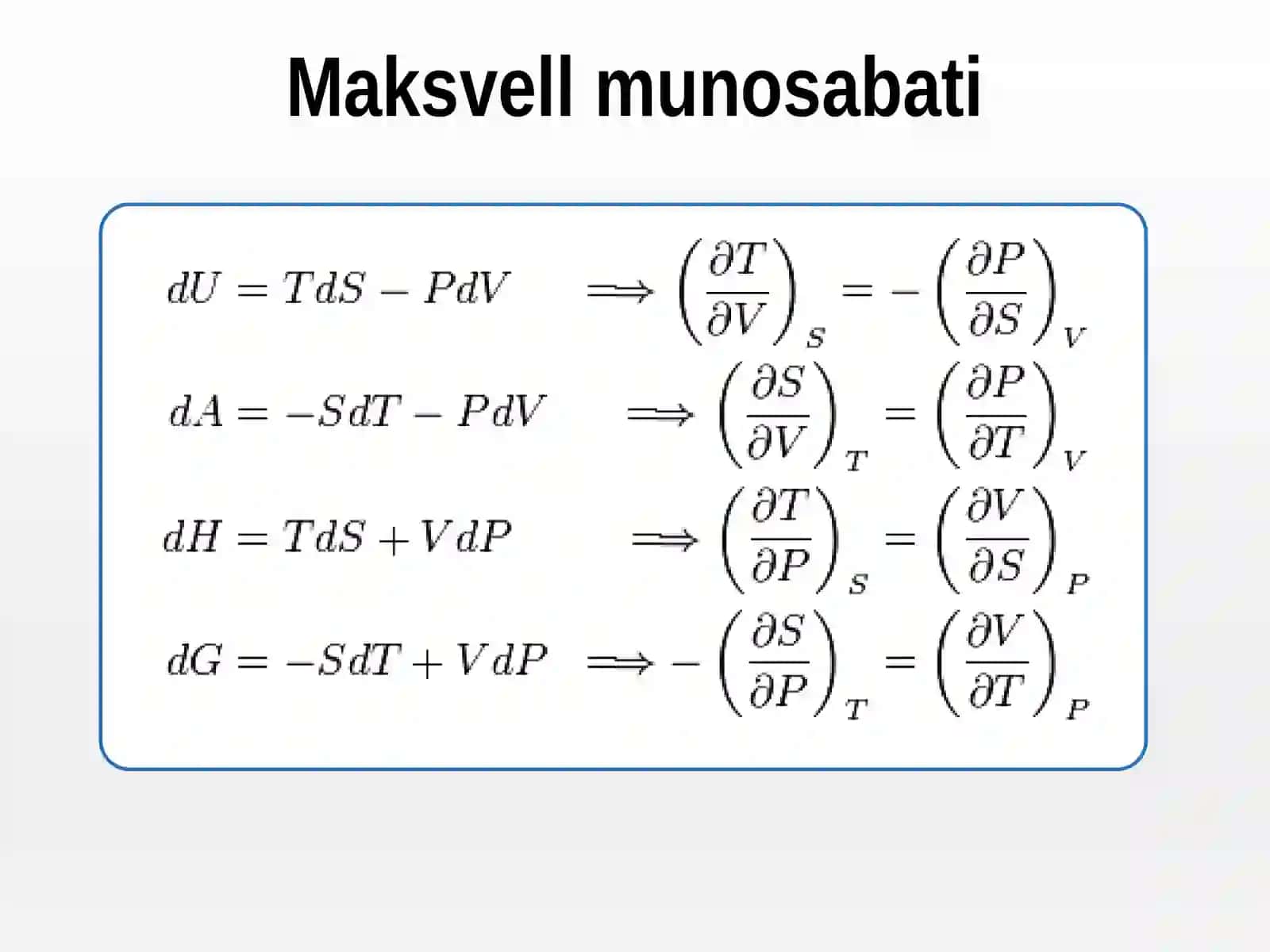 Termodinamika va Taqsimlanish Funktsiyalari 3