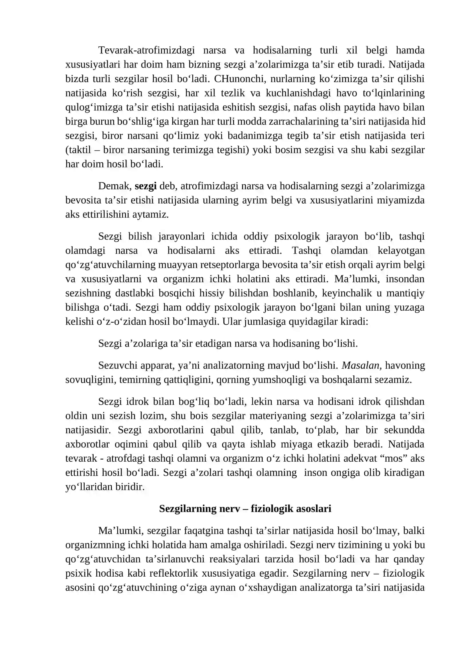 Sezgilar 3