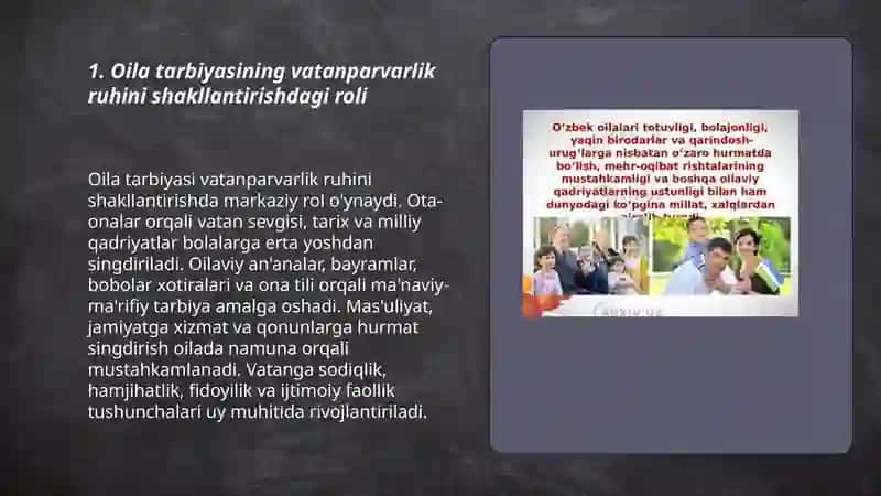 Vatan taraqqiyotiga men ham masulaman: Oila jamiyatning asosiy boʻgʻinidir 3