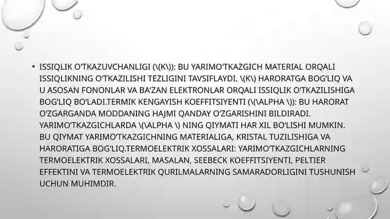 Yarim o’tkazgichlarning termodinamik xossalari 3