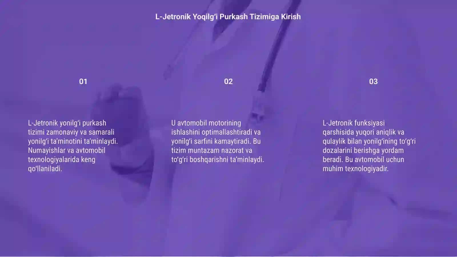 L-Jetronik yonilgʻi purkash tizimidagi yonilgʻi 3