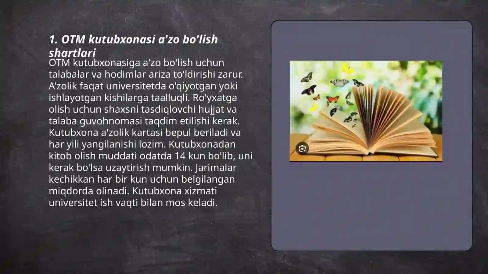 OTM kutubxonasi,Alisher Navoiy kutubxonasiga a'zo bo'lish 3
