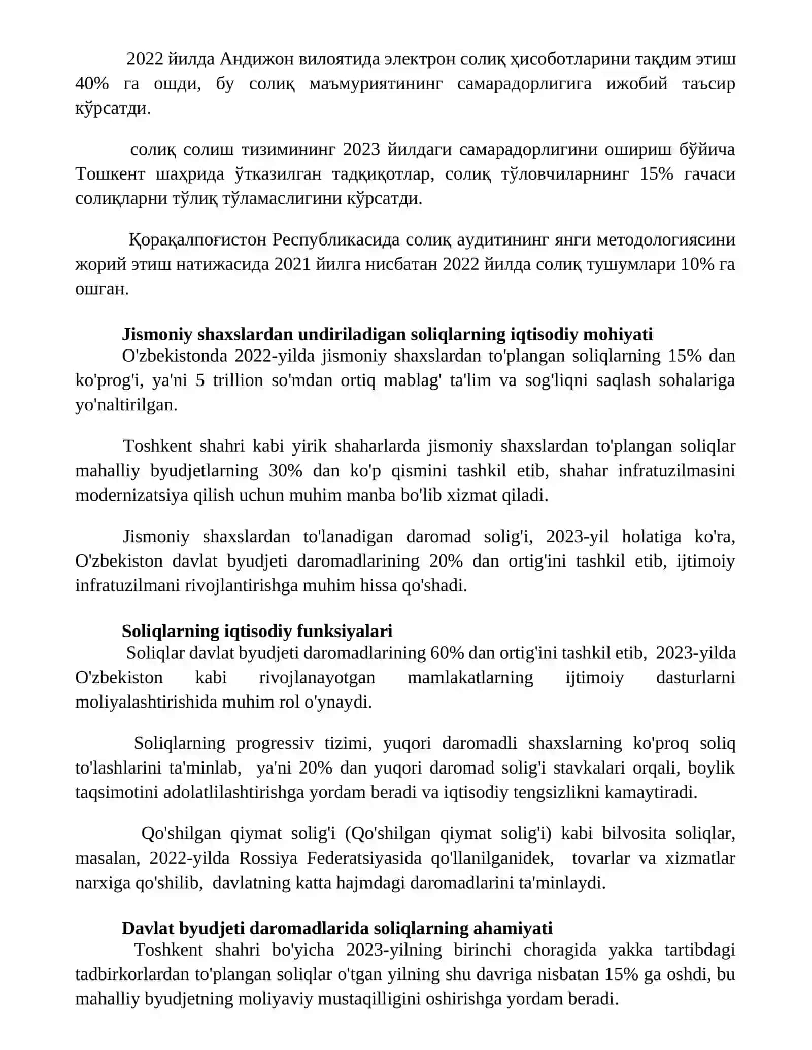Jismoniy shaxslardan olinadigan solig'ining iqtisodiy mohiyati byudjet daromadlar ahamiyati 3