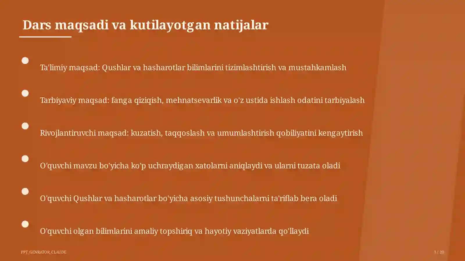Qushlar va hasharotlar (2-sinf) 3