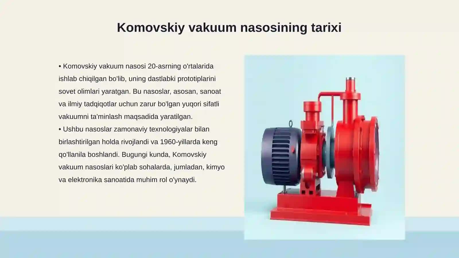 Komovskiy vakuum nasosining ishlash prinsipini õrganish 3