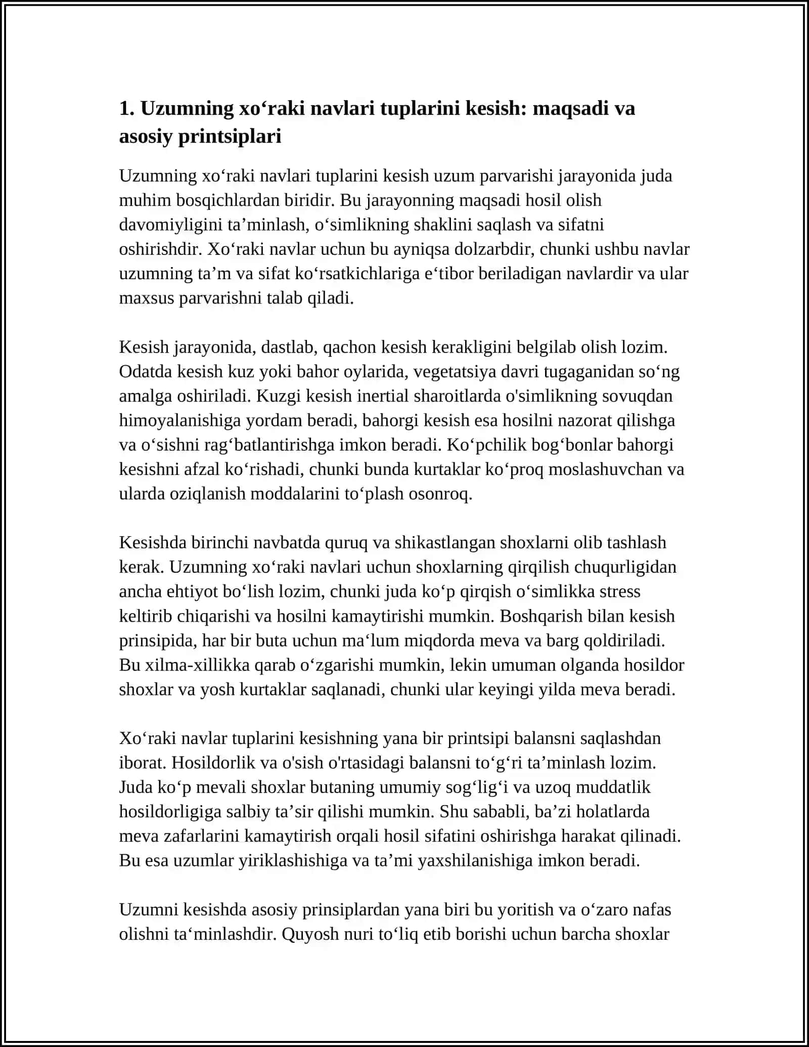 UZUMNING XÕRAKI NAVLARI TUPLARINI KESISH 3