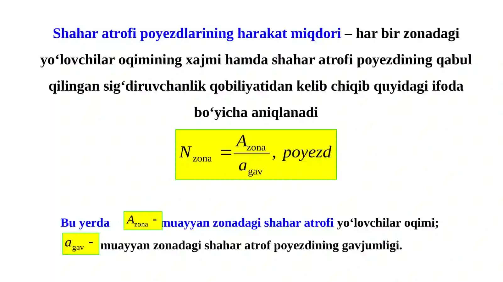 11-MA’RUZA SHAHAR ATROFI POYEZDLARI HARAKATMIQDORI 3