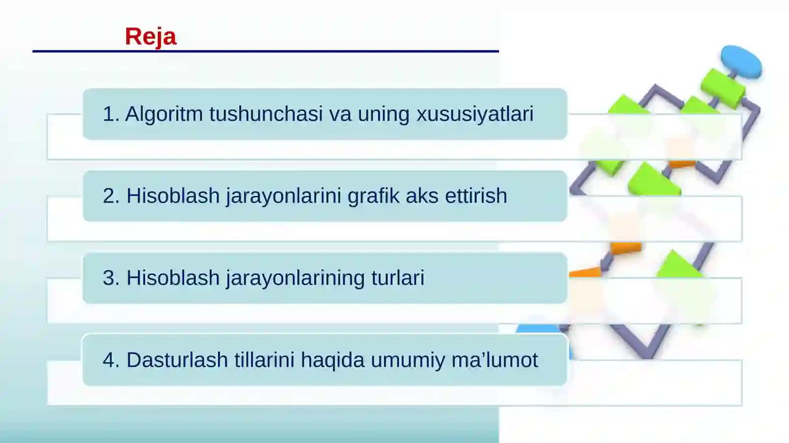 ALGORITMLASHTIRISH VA DASTURLASH ASOSLARI 3