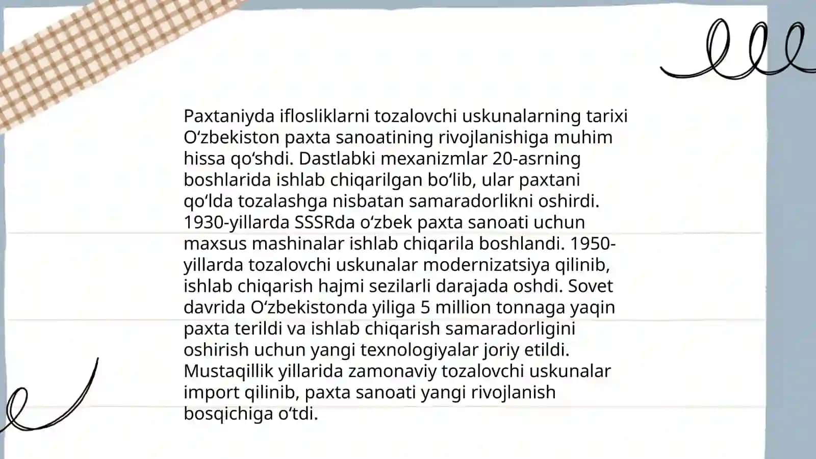 Paxtaniayda iflosliklardan tozalovchi uskunalarning tuzulishi va ishlashi 3