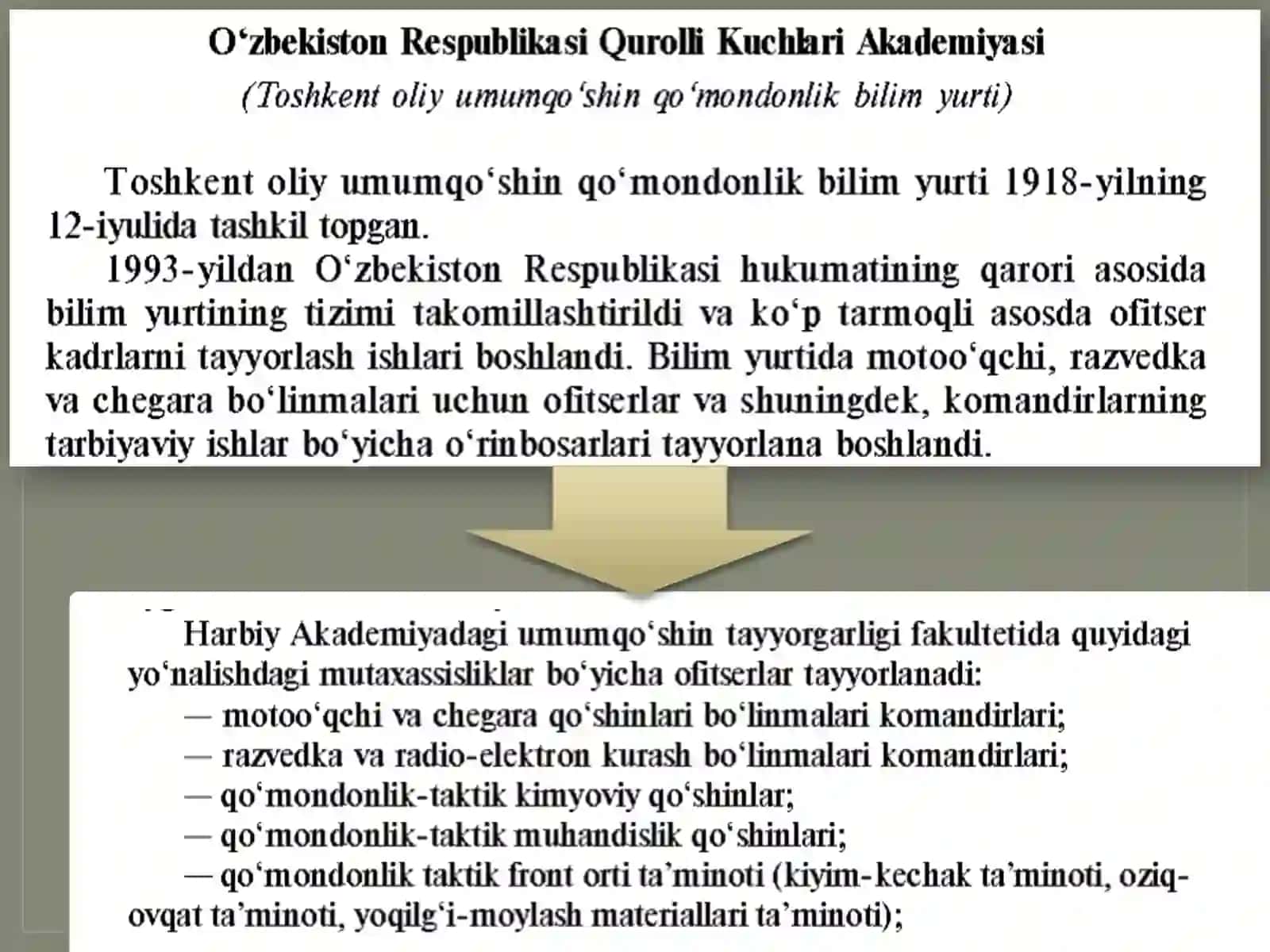 HARBIY O’QUV YURTLARI 3