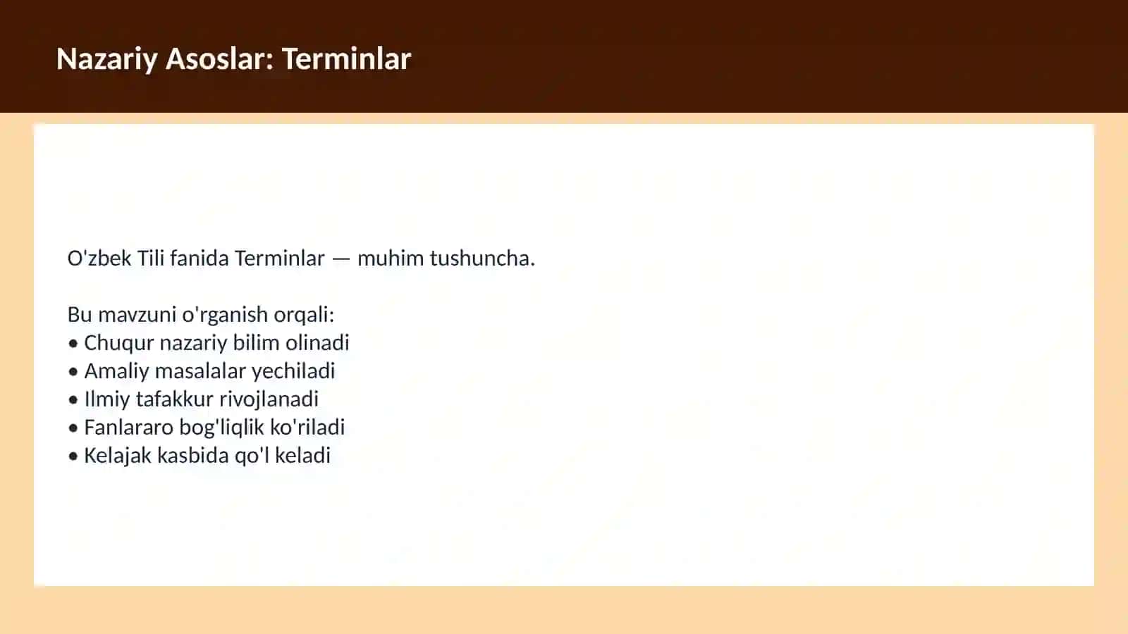 O'zbek Tili Dars ishlanma 3
