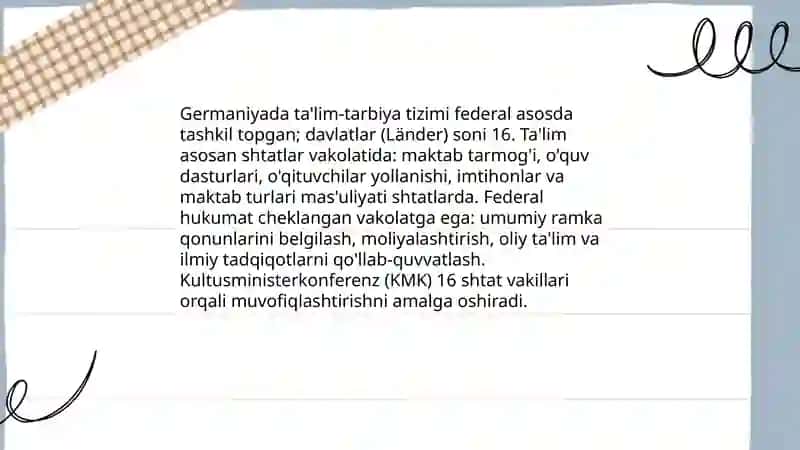 Germaniyada talim tarbiya jarayonlarining oziga hos hususiyatlari 3
