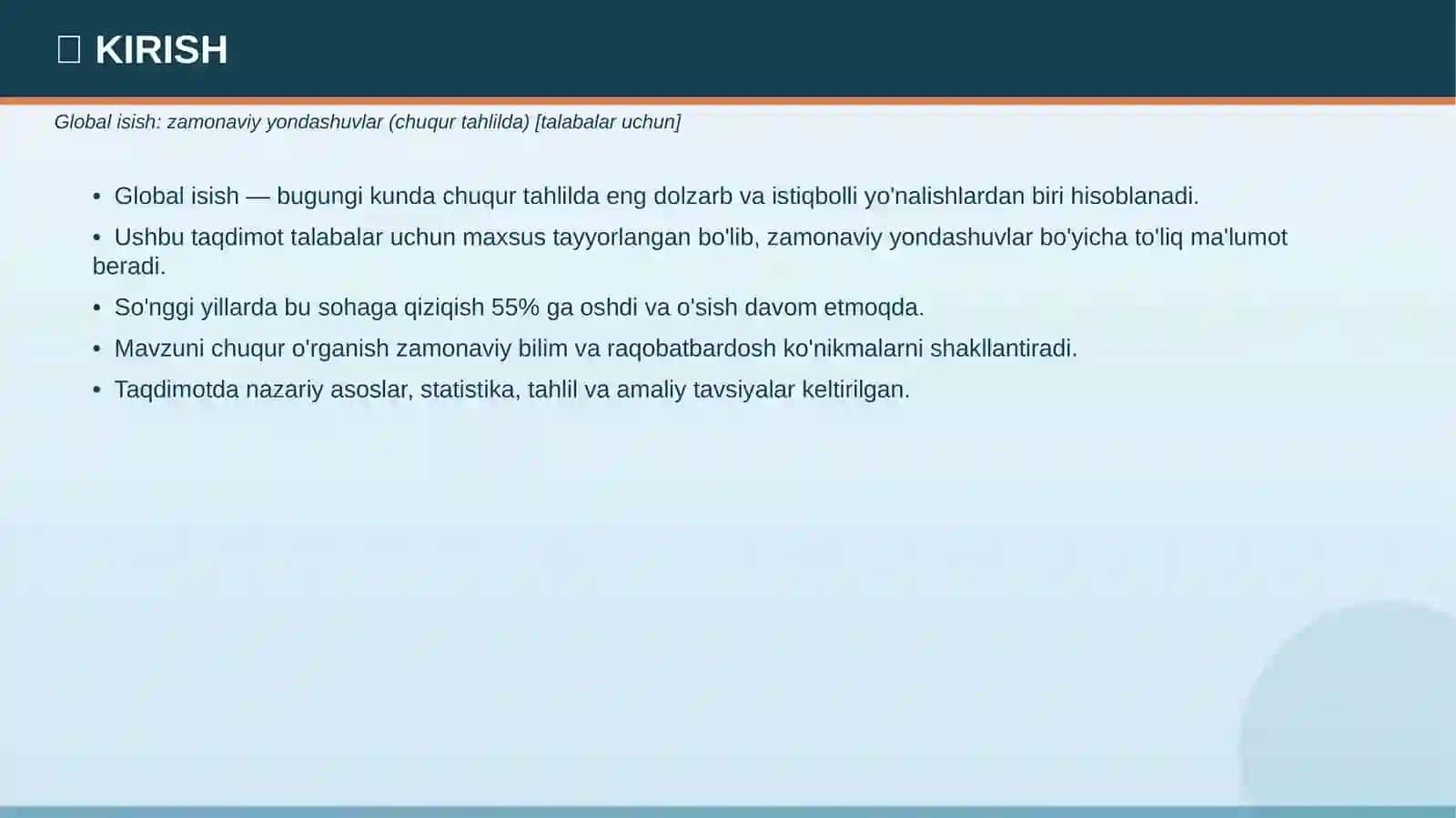 GLOBAL ISISH: Zamonaviy Yondashuvlar 3