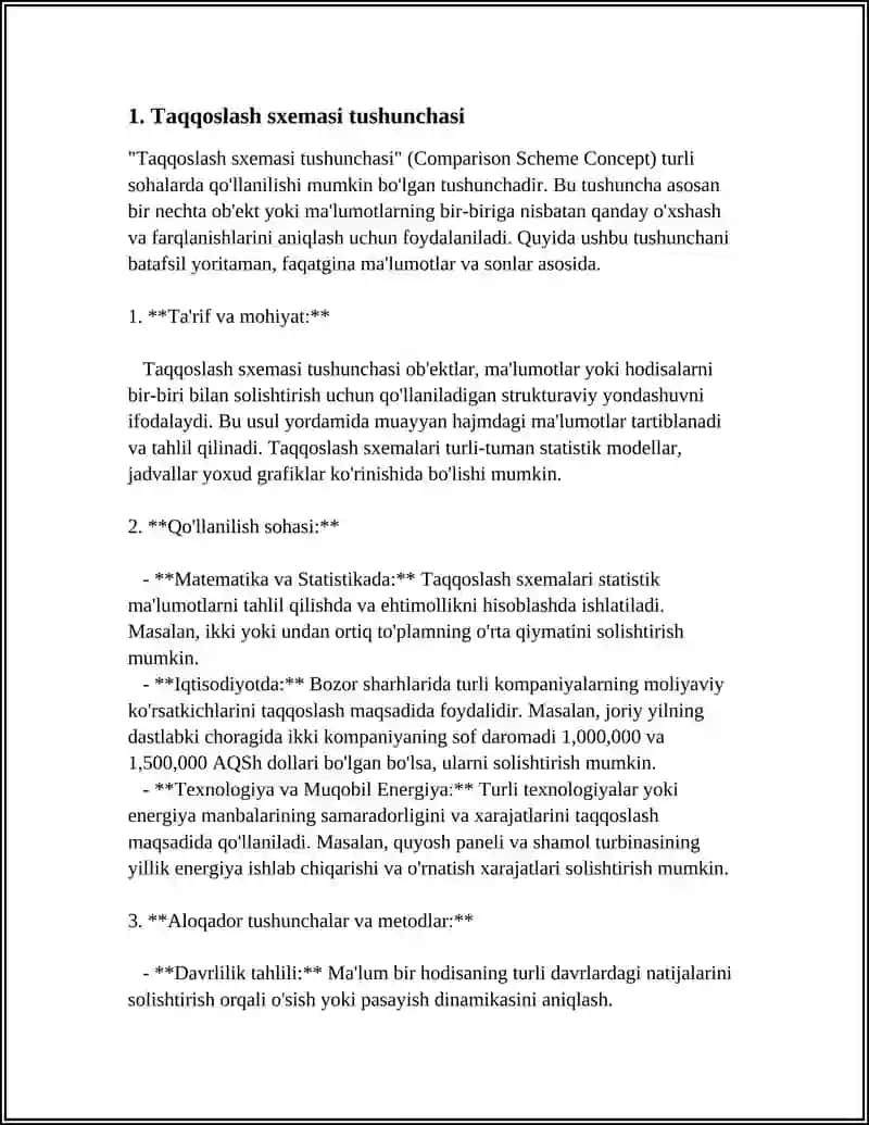TAQQOSLASH SXEMASI ELEMENTINI OʻRGANISH 3