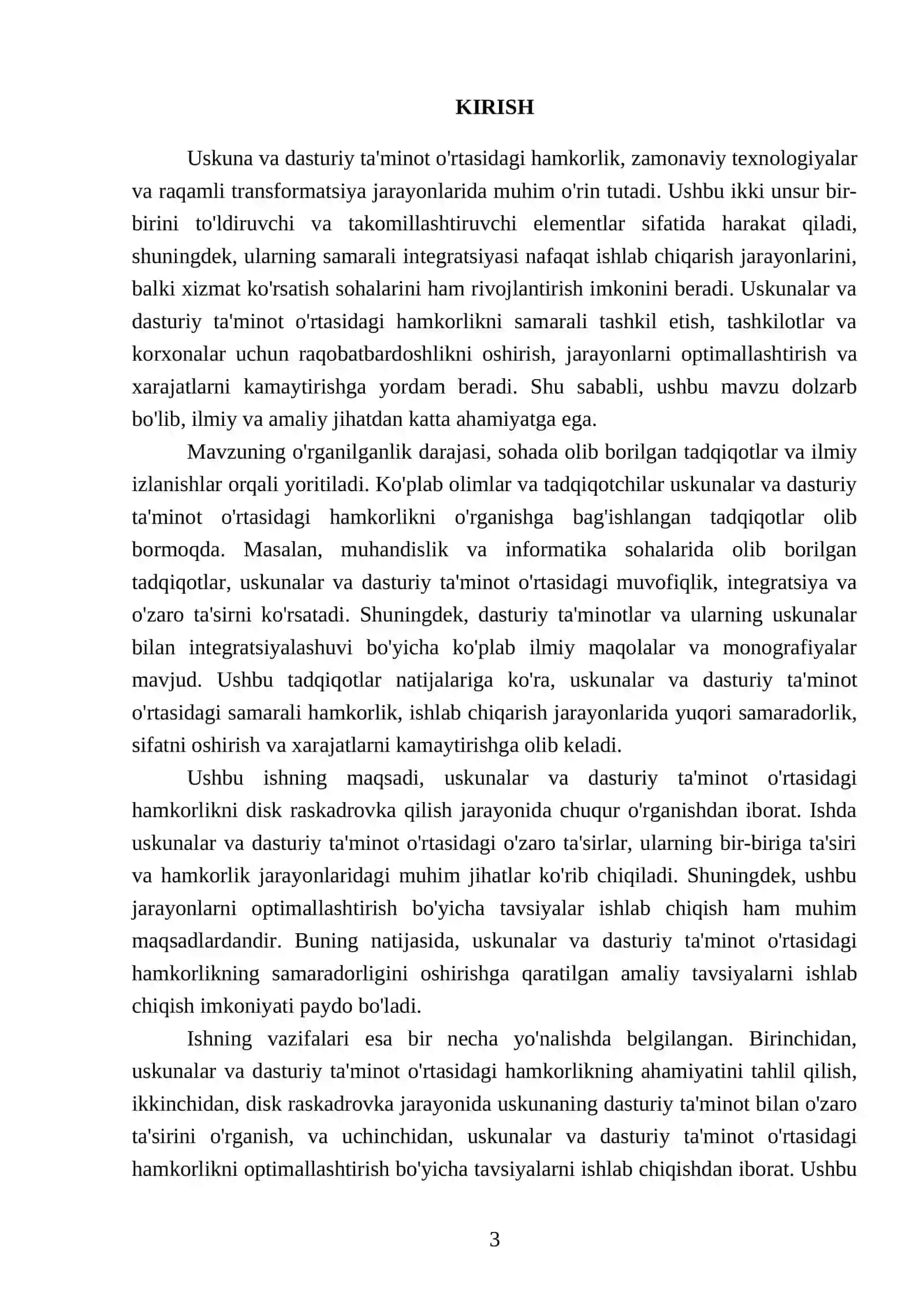 Uskuna-dasturiy taminot hamkorligini disk raskadrovka qilish 3
