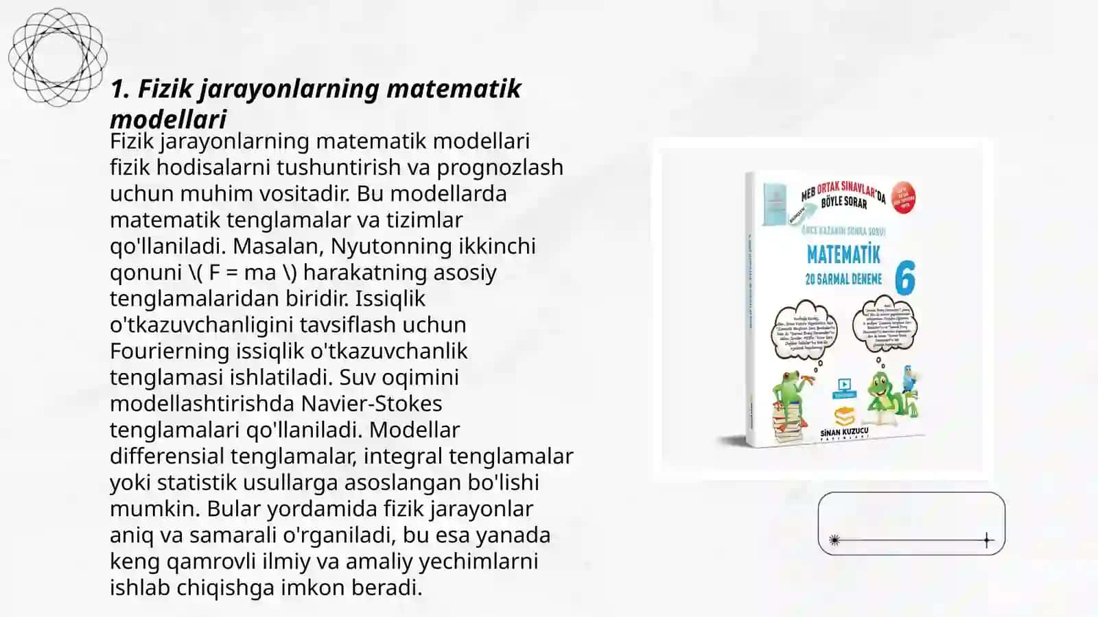 Fizik jarayonlarning matematik modellari 3
