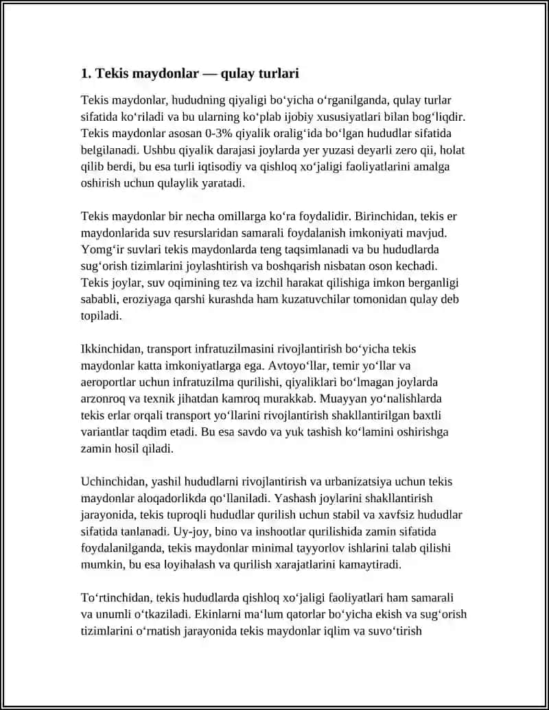 HUDUDNI QIYALIGI BO'YICHA QULAY VA NOQULAY TURLARI 3