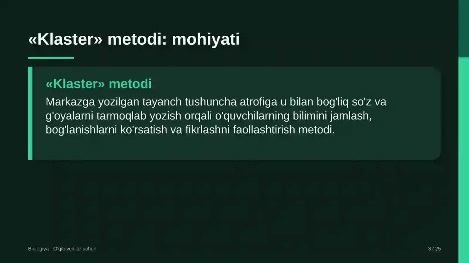 biologiya darslarida klaster metodidan foydalanish 3467 3
