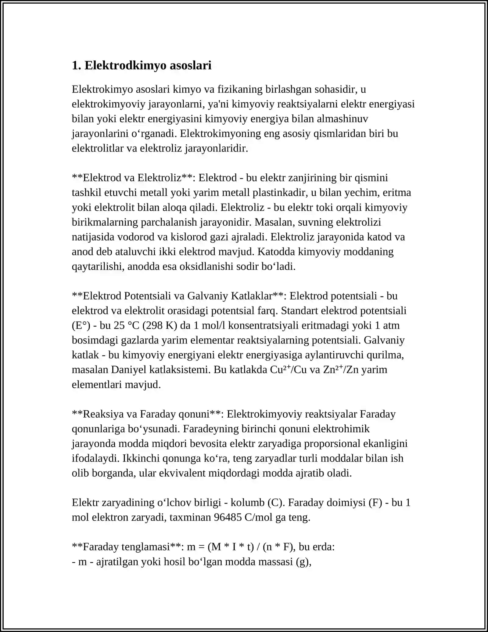 ELEKTROT KIMYO ASOSLARI ELEKTROT ERITMASINING ELEKTROLIT OʻTKAZUVCHANLIGI 3