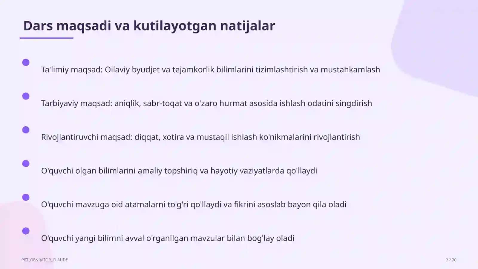 Oilaviy byudjet va tejamkorlik (9-sinf) 3