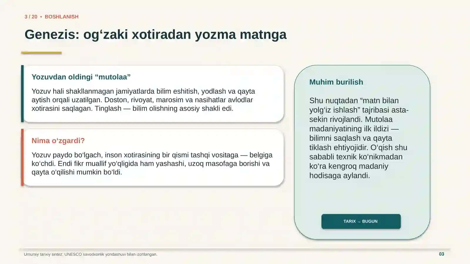Mutolaa madaniyatining genezisi va tarixiy taraqqiyot omillari 3