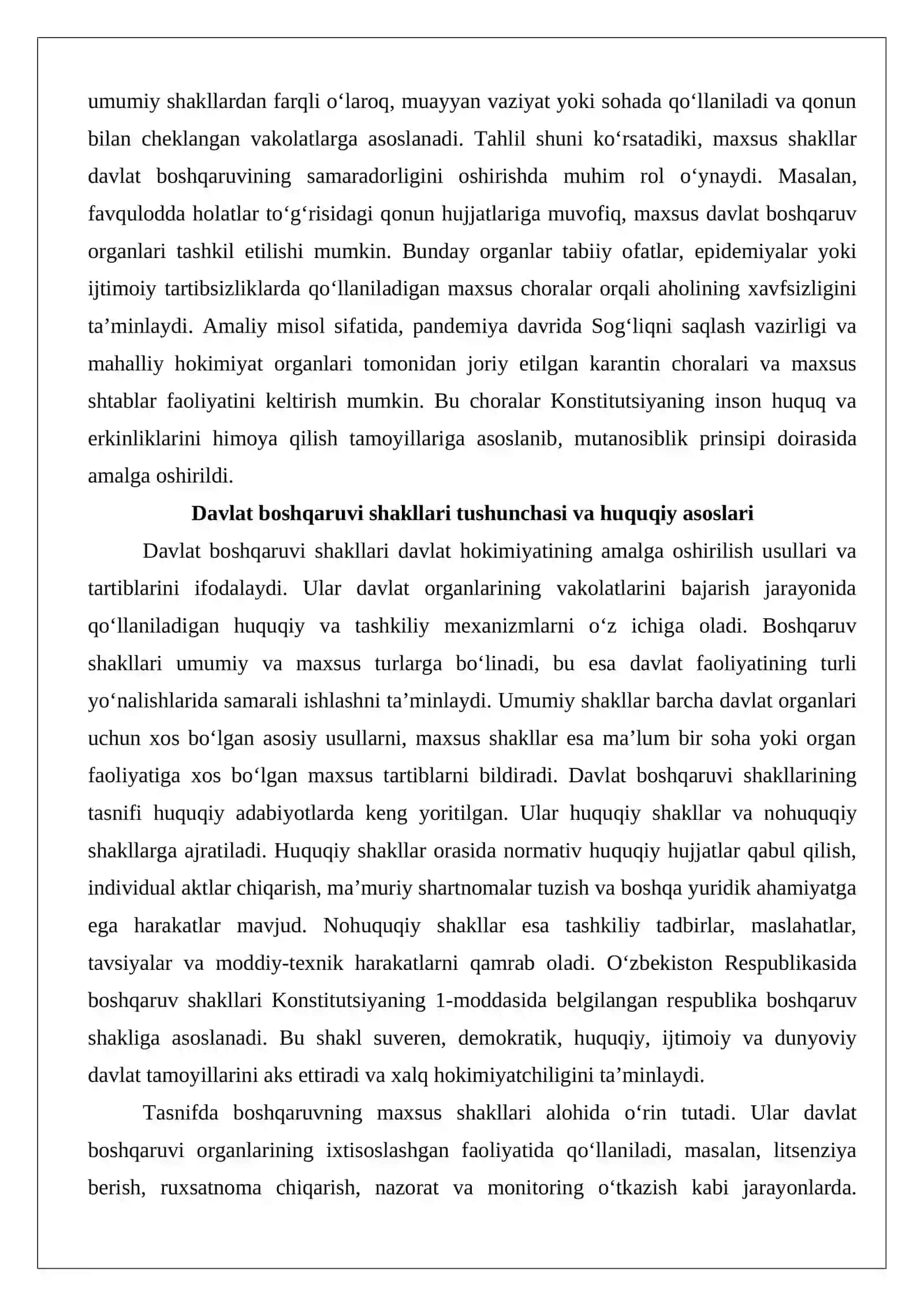 Davlat boshqaruvi organlari faoliyatida boshqaruvning maxsus shakllari 3