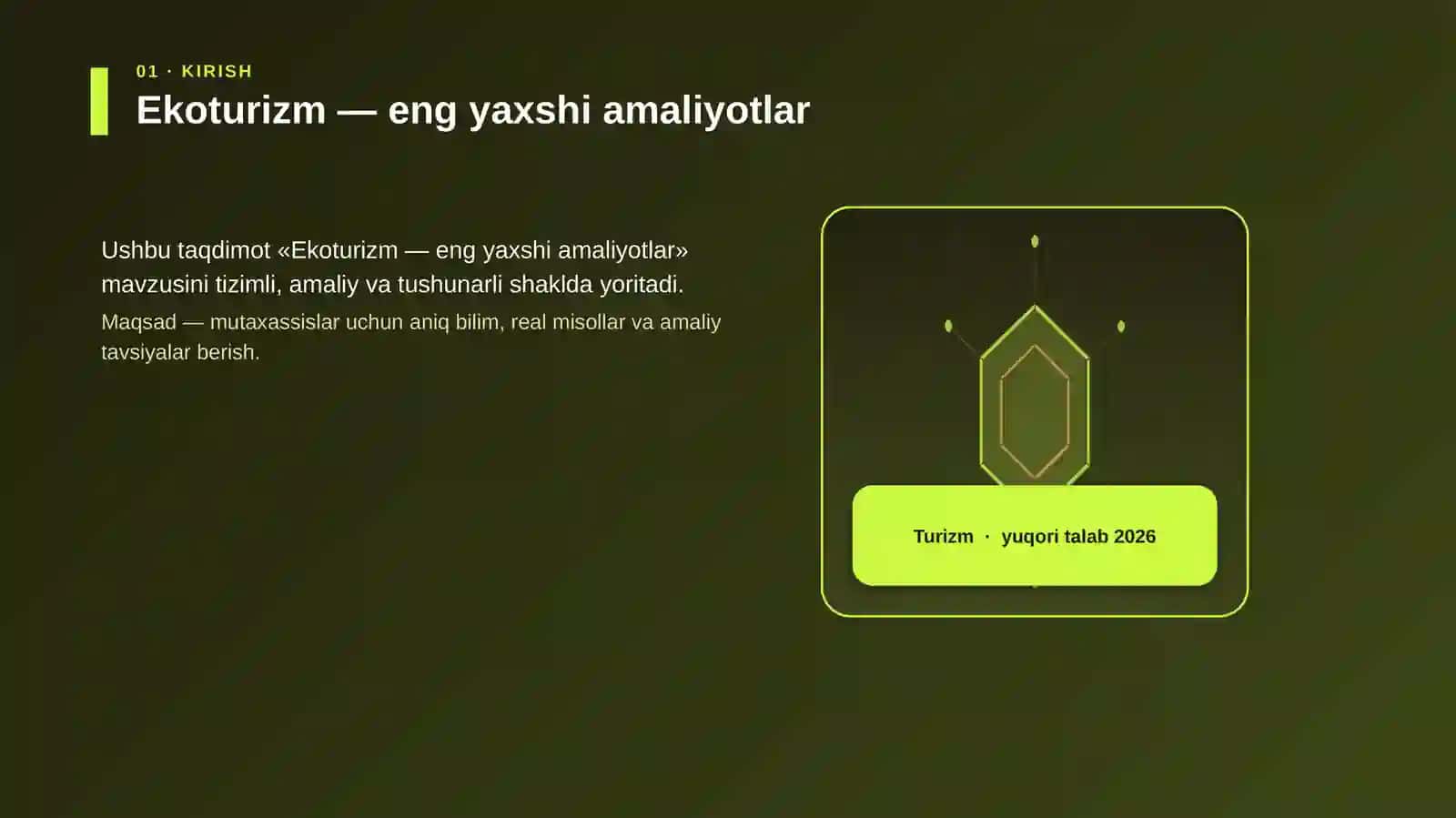 Ekoturizm — eng yaxshi amaliyotlar 3