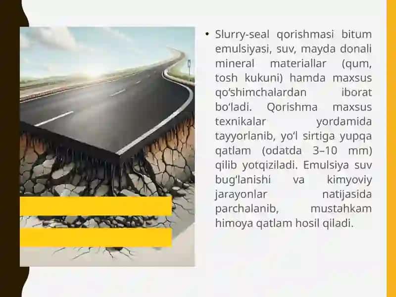 Slurry-seal (bitumli emulsiyali qorishma) texnologiyasi 3