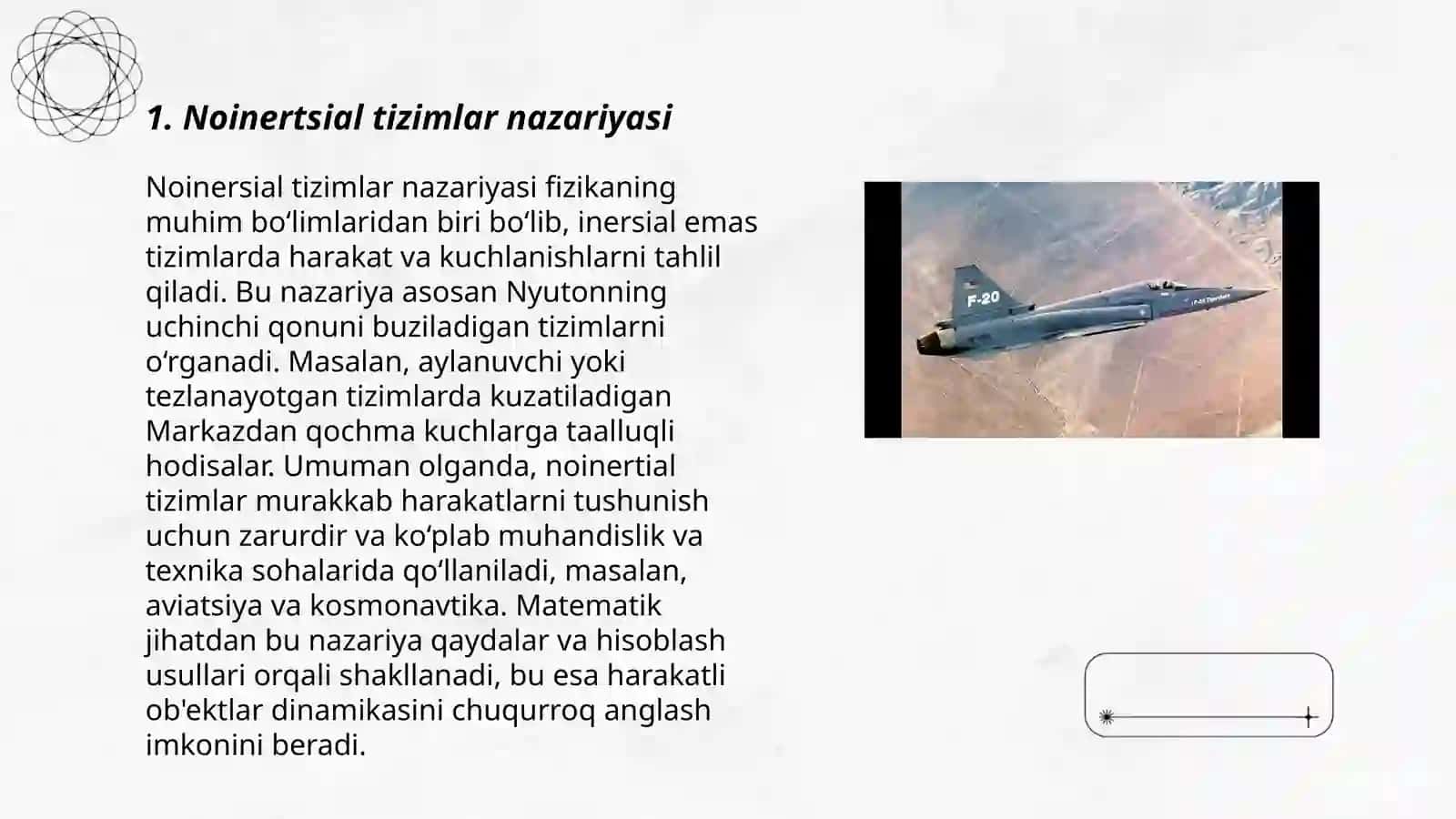 Noinertsial tizimlar nazariyasi 3