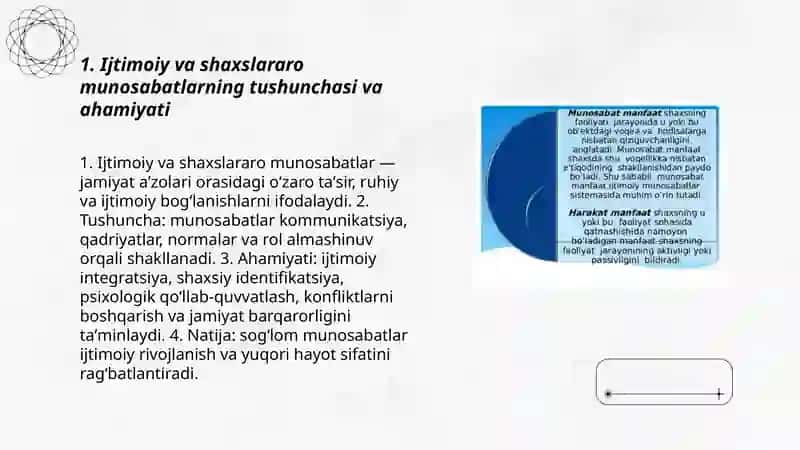 Ijtimoiy va shaxslararo munosabatlarning tushunchasi va ahamiyati 3