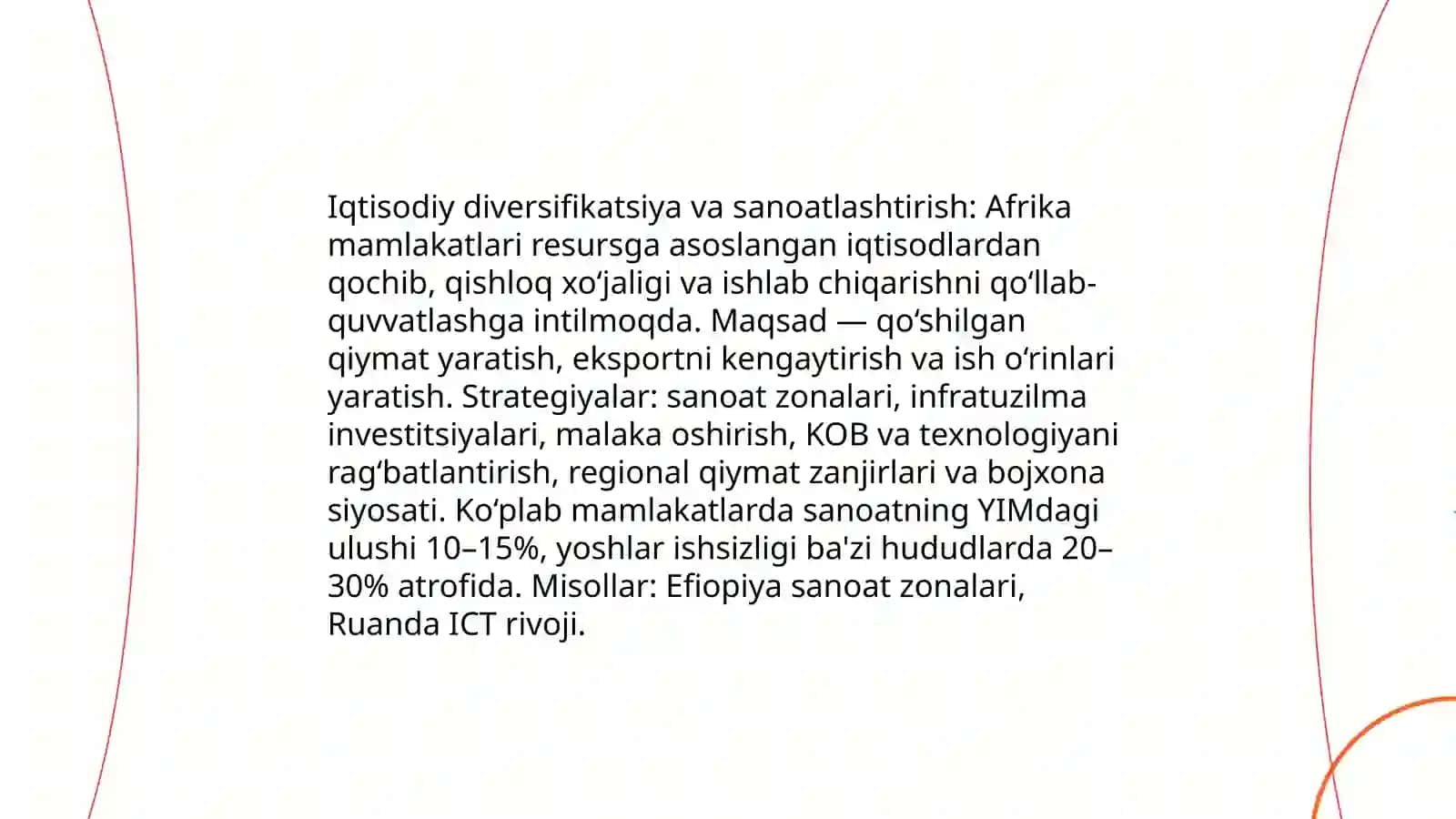 Afrika mamlakatlari rivojlanishining asosiy yoʻnalishlari 3
