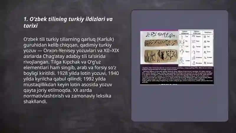 O'zbek tilining turkiy ildizlari va tarixi 3