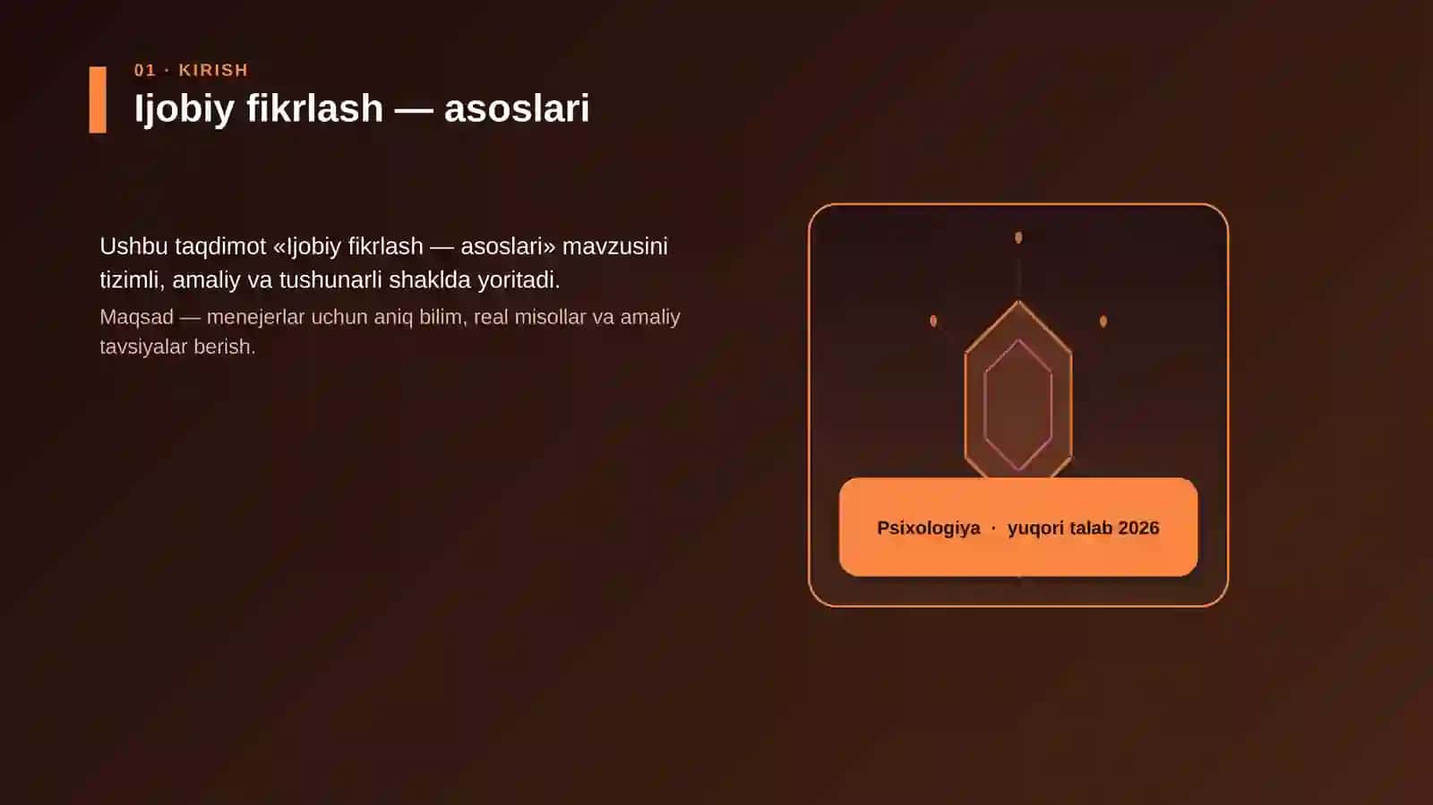 Ijobiy fikrlash — asoslari 3