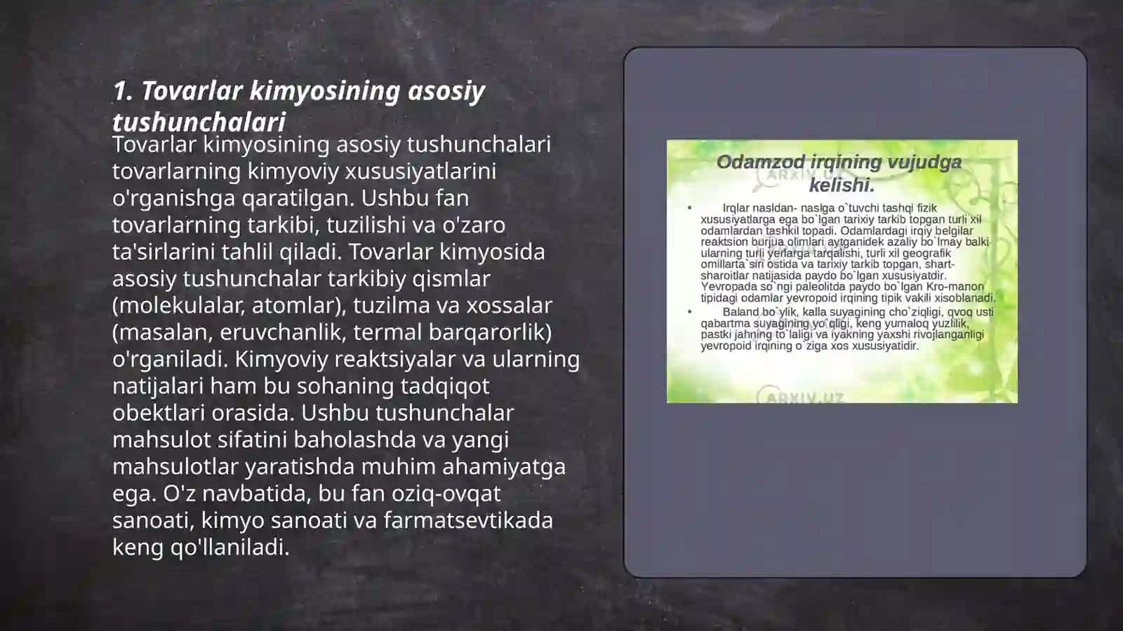Tovarlar kimyosining vujudga kelishi 3