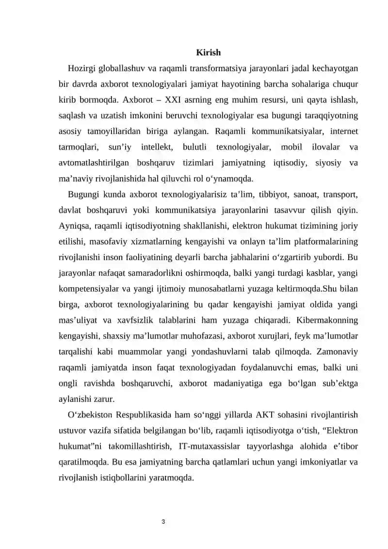 Axborot texnologiyalarining jamiyat hayotidagi o‘rni 3