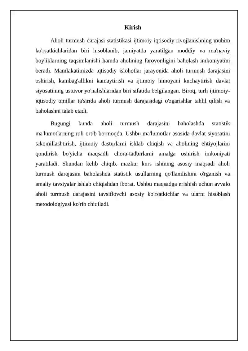 Aholi turmush darajasi statistikasi 3