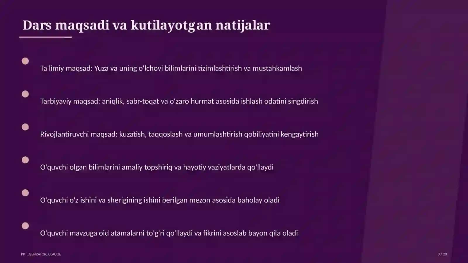Yuza va uning o'lchovi (3-sinf) 3