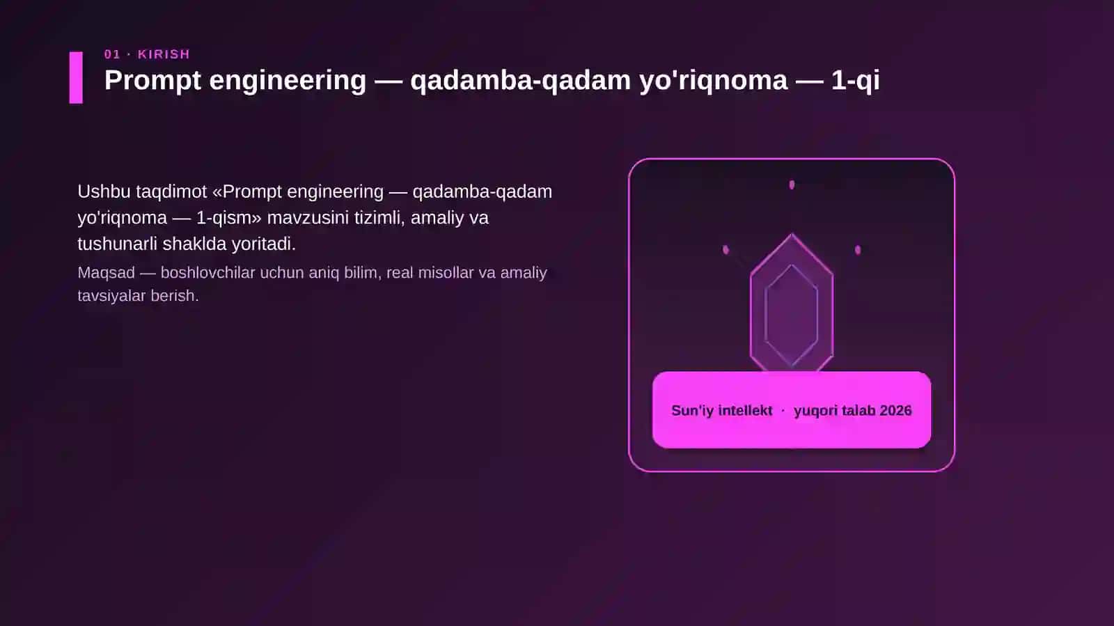 Prompt engineering - qadamba-qadam yo'riqnoma - 1-qism 3