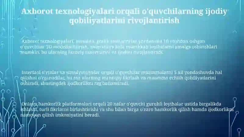 Tarbiya fanini o‘qitishda axborot texnologiyalaridan foydalanish 3