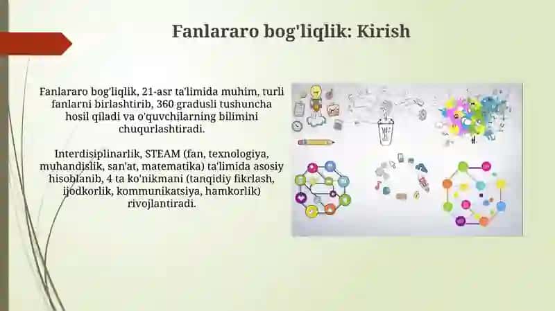 Fanlararo bog'liqlik va kreativ o'qitish 3